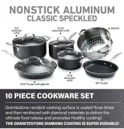 Granitestone Original 10 Piece Nonstick Cookware Set, Scratch-Resistant, Gran...
