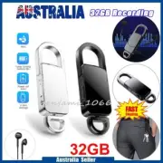 Mini Spy 32GB Recording Audio Recorder Voice Listening Device Keychain Black