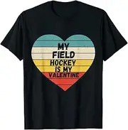 [X.Style] Valentines Day My Field Hockey is My Valentine for Him Kids ds2311 T-Shirt Black
