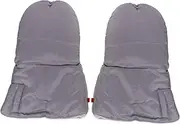 KICHOUSE 1pair Windproof Fleece Gloves for Strollers Thickened Hand Warmers for Comfortable Pushchair Hand Muffs Grey Outdoors
