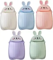 JEWEDECO 5pcs Box Punch Storage Box Cartoon Penguin Plastic Trash Can with Lid Teething Mittens Towels Storage Plugs Easter Hand Zhupi Small Hand Sticky Hook Bunny