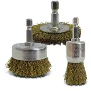 JOSCO BRUMBY 1/4-Hex Wire Brush Kit - 3 Piece