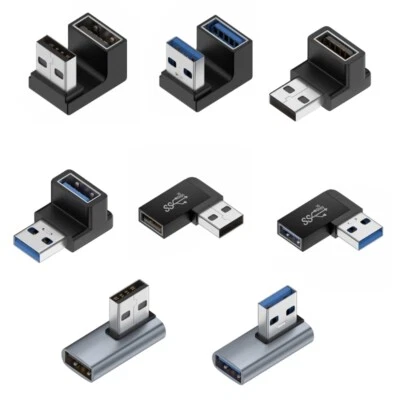 USB 3.0 Male to Female 90 Degree Right Angle Extension Adapter USB Upward