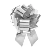 20pcs 4" Metallic Large Big Pull Bow Gift Wrapping Bows Ribbon, Silver