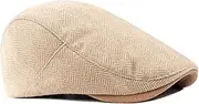[Dalababa] Mens Tweed Flat Caps, Herringbone Newsboy Ivy Style, Adjustable Vintage Irish Gatsby Beret Cap Casual Driving Hunting Golf Hat