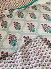 Bedding Quilt Handmade Indian Block Print Cotton Jaipuri Razai Quilted Bedspread