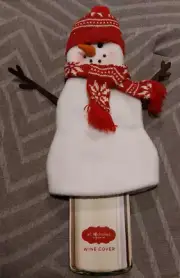 NEW St. Nicholas Square Wine Cover Snowman ( with glue on hat) - 3598
