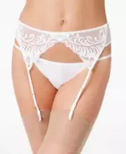 Natori Feathers Garter Belt Basic White M