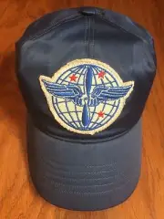 NWT POLO RALPH LAUREN RRL PILOT BLUE 6 PANEL GLOBE 3 STAR WING PATCH LARGE HAT