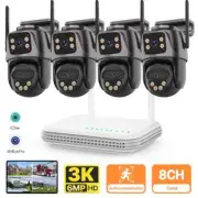 8CH Wireless Camera Dual Len WIFI Security System Kit NVR Recorder IP Camera lot