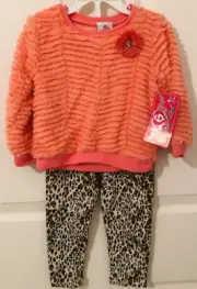 NWT REAL LOVE Girls 2T Long Pant & Long Sleeve Top Set-Peach