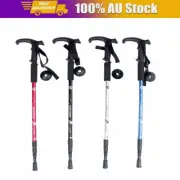 T And Straight Handles Trekking Cane Aluminum Alloy Three Section Shock Proof Au
