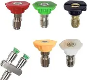 Double Head Pressure Washer Nozzle | Power Washer Nozzle Tip,2 in 1 Pressure Washer Spray Nozzle Double Head Double Nozzle Adapter for Cleaning Motorcycles