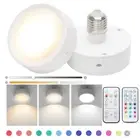 LED Puck Light E26/27 Base Light Bulbs Dimmable Battery Powered for Sconce Light