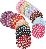 14pcs Dancer Hairnets Ballet Hair Net Elastic Hairnet for Women Dance Bun Net Snood for Dancer Hairnet for Flight Attendant