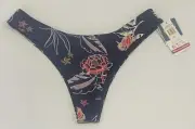 ROXY Size L / 12 Blue Floral High Side Bikini Bottoms / Bathers NEW RRP $49.99