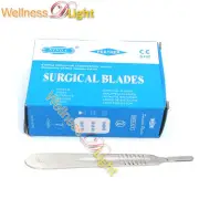 Wdl 100 Scalpel Blades #24 Ent Surgical Dental Instruments With Free #4 Handle