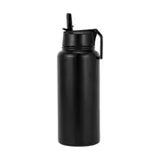 960ml Black Double Wall Insulated Cylinder Drink Bottle