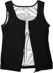 MUELODSIC Sauna Vest for Men with Zipper Closure Breathable Compression Fit Workout Shirt Sweat Enhancing Gear for Running Gym Yoga Fitness Training Fast Fat Burning