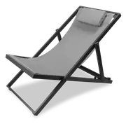 Chill Outdoor Deck Chair in Gunmetal Aluminium Frame and Charcoal Grey Textilene