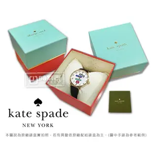 kate spade / KSW1181 / 經典紅脣女王真皮手錶 白x金框x黑 34mm