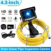 Sewer Camera 98FT/30M HD Drain Pipe Inspection 1000TVL Camera 4.3 In LCD Monitor