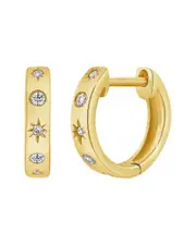 Sabrina Designs 14K 0.08 ct. tw. Diamond Celestial Huggie Earrings