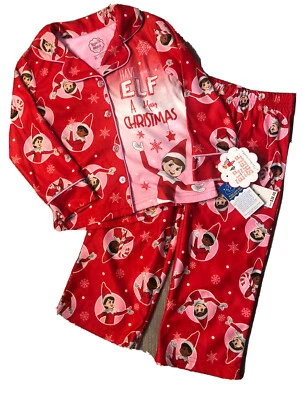 ELF ON THE SHELF Girls 4 Holiday Christmas PAJAMAS Set Shirt Pants Pjs