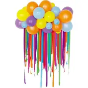 Bright Rainbow Balloon Backdrop Kit With Streamers