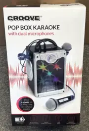 Karaoke Machine for Kids Bluetooth, AUX, USB, Flashing Lights - Black