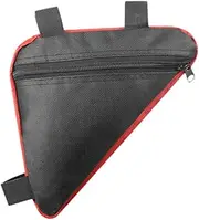 STARTIST Bike Frame Storage Bag Bicycles Triangle Pouch Strap on Under Seat,Side Pocket,Bikes Front Tube Bag for Mountain Road Bike, Black Red