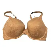 Victoria's Secret Body By Victoria Perfect Shape Bra Nude 38DD NEW Lace