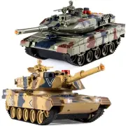 1/24 RC Battle Tank Set, Remote Control USA M1A2 and Ger Leopard II Army Tank...
