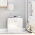 NNEVL Bedside Cabinets 2 pcs High Gloss White 40x30x40 cm Chipboard