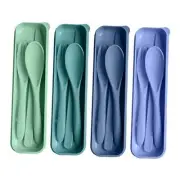 4 Sets Travel Utensils with Case, Reusable Reusable Utensils Set with Case