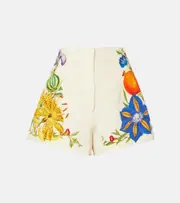 [Alemais] Alémais Flores floral high-rise shorts UK 16 multicoloured