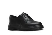 DR. MARTENS MONO SMOOTH FLATS WOMENS LACE-UP SHOES - BLACK - UK 11