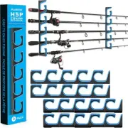 PLUSINNO H5P Fishing Rod/Pole Holders for Garage, Wall 2 Pack hold up 10 rods