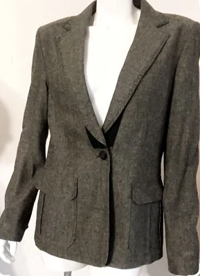 NWT ELIE TAHARI Blazer Nordstrom Grey Finished Pockets Fully Lined SZ 12 $348