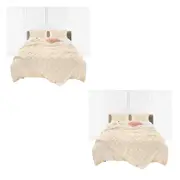 SOGA 2X 160X200cm Throw Blanket Light Camel Color Double Layer Rabbit Fur Cozy Comfort with Stylish Decor