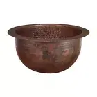Premier Copper Products 10 in. Round Under Counter Hammered Copper Bathroom Sink
