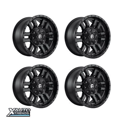 Fuel Off-Road D596 Matte Black Gloss Black Lip 18X8 5X110/5X127 35mm Set 4 (for: Volkswagen)