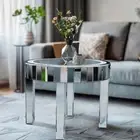 Shining Crushed Crystal Mirrored Coffee Table Large Round Leisure Table Sofa Sid