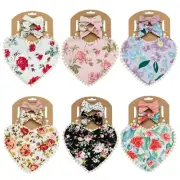 Baby Headband Tassel- Saliva Towel with Floral Print Newborn Double Side Bibs