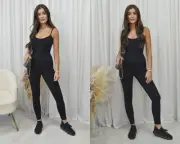 iKrush Jumpsuit Bodycon Maxi Length Spaghetti Strap Sleeveless Partywear