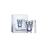 2pc Paco Rabanne Invictus 100ml EDT & 20ml Travel Spray Mens Fragrance Set