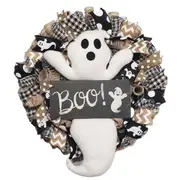 Halloween Front Door Hanging Farmhouse Halloween Ghost Wreath Boo Ghost Wreaths