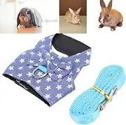 Rabbit Harness and Lead Set Soft Breathable Pet Chest Harness Adjustable Vest Harness for Bunny Chinchillas Hamster Ferret Small Animals (L)