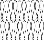 Oshhni 20x Bungee Cord with Hooks Bungee Strap Portable Elastic Stretchable 25cm Length Tarp Tie for Awing Luggage Outdoor Tents Gazebo, Black