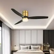 52" Low Profile Ceiling Fan with Lights &Remote 3 Blade Ceiling Fan for Bedroom